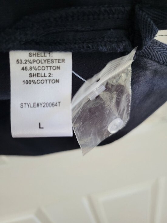 Tuckernuck Pomander Place Navy French Terry Dress size Large Preppy Ruffled - Picture 8 of 10